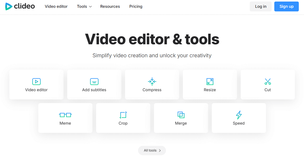 Clideo Homepage