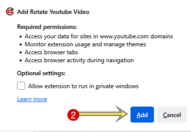 Click on the Add button from the pop-up