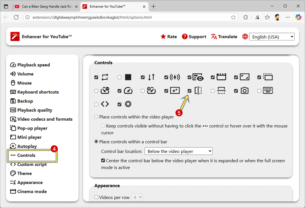 Enable the checkmark next to the flip the video horizontally icon