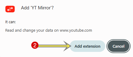 click on the Add extension from the pop-up