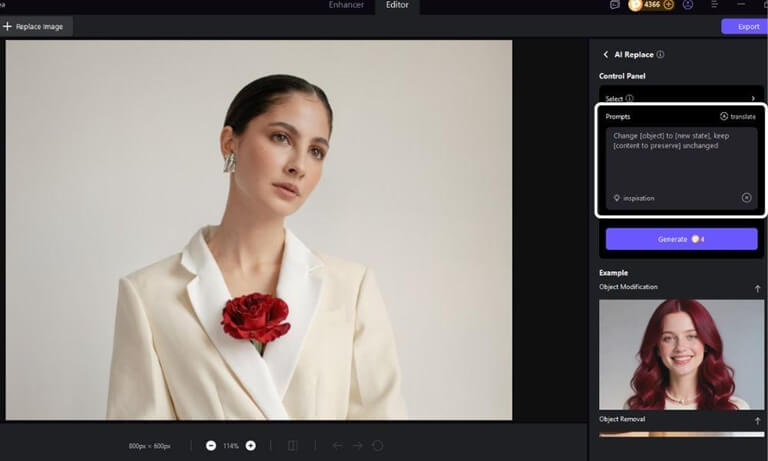Add Your Prompt in FotorPea
