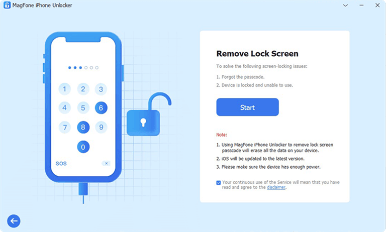 Choose the appropriate unlock mode