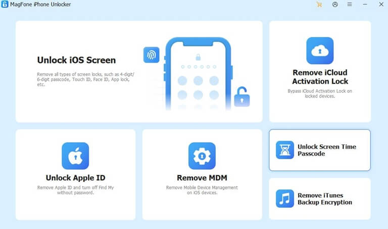 Launch the Magfone iPhone Unlocker and connect your iPhone
