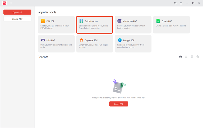 Select Batch Process in JOPDF
