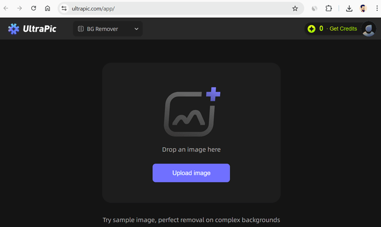 Upload image to Ultrapic.com