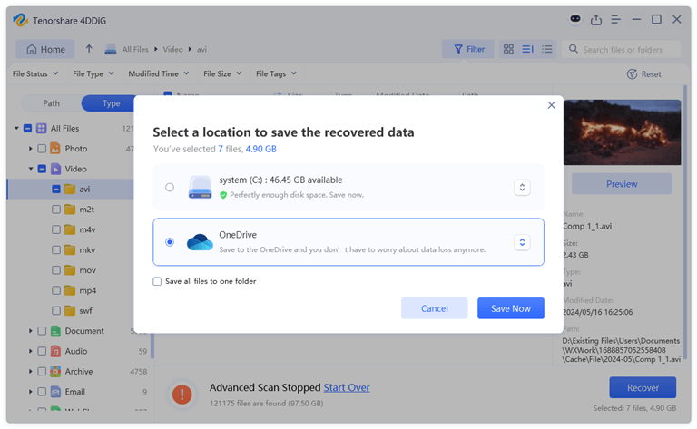 select your lost files and click on the Recover button