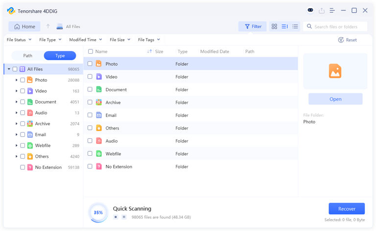 Click the Scan button to start analyzing your USB drive