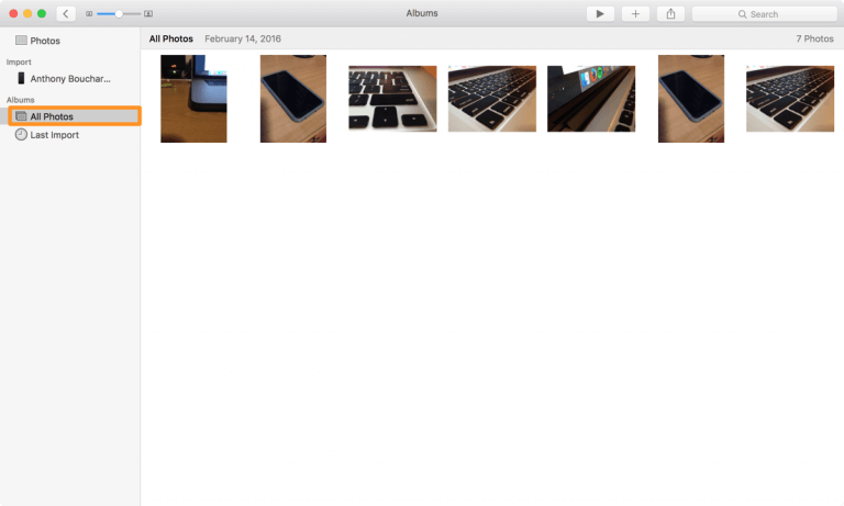 Launch the Photos app from the Applications