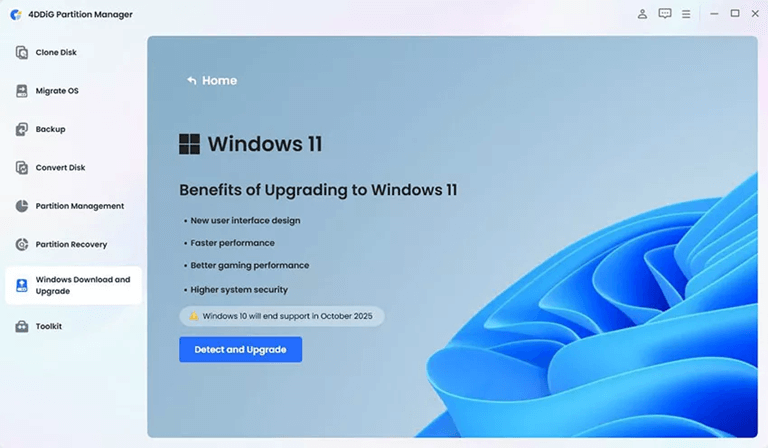 click the Detect and Upgrade button
