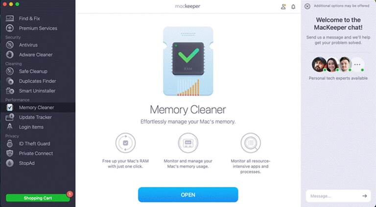 MacKeeper Memory Cleaner