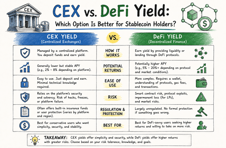 CEX vs. DeFi Yield Which Option Is Better for Stablecoin Holders