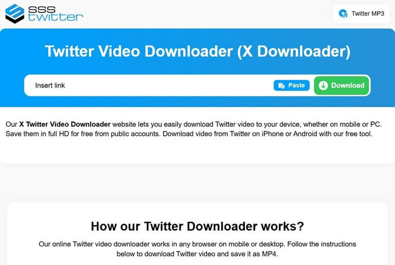 Twitter Downloader workflow with sssTwitter