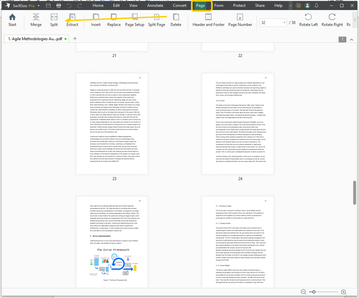 Access the Split Tool from SwifDoo PDF