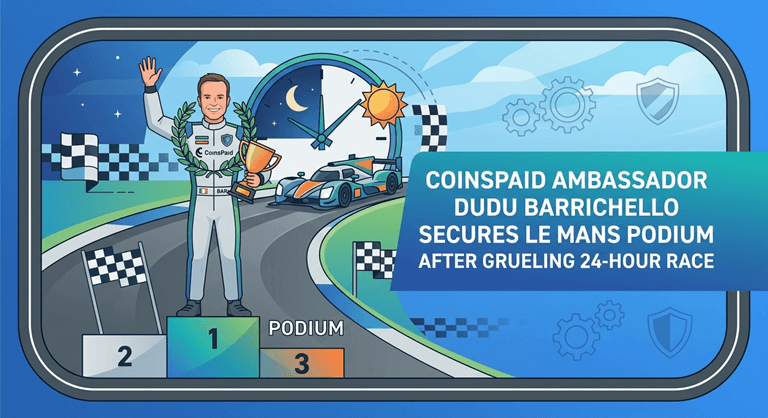 Coinspaid Ambassador Dudu Barrichello Secures Le Mans Podium After Grueling 24-Hour Race