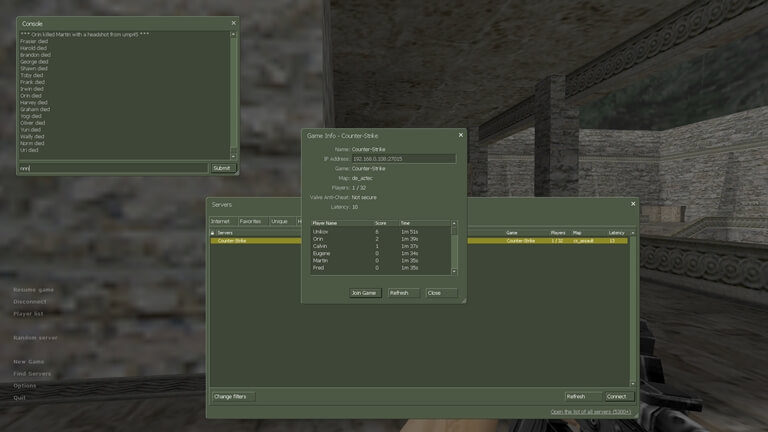 Console Commands in Counter-Strike 1.6