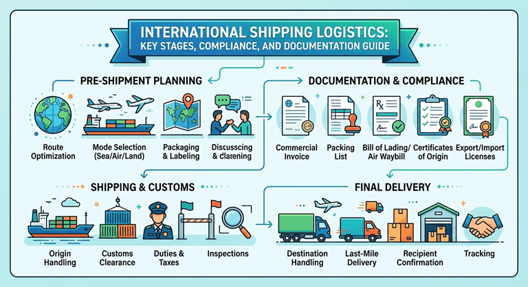 International Shipping Logistics Key Stages, Compliance, and Documentation Guide