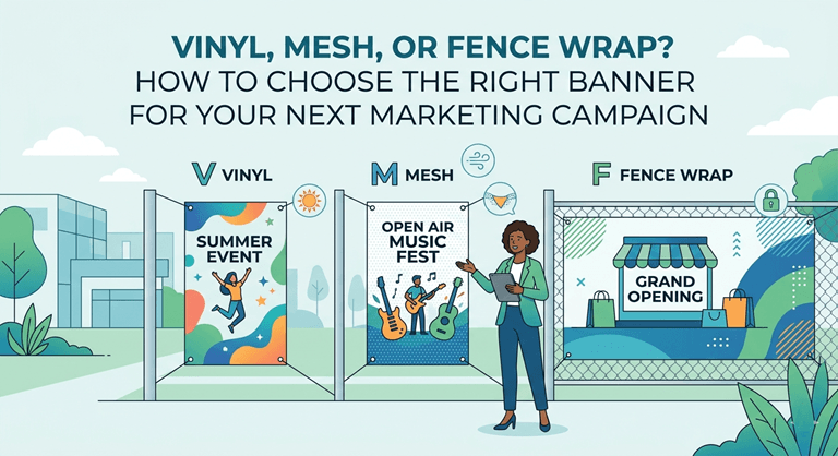 Vinyl, Mesh, or Fence Wrap How to Choose the Right Banner for Your Next Marketing Campaign