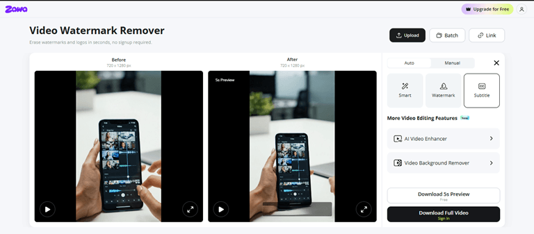 Download video after removing watermark