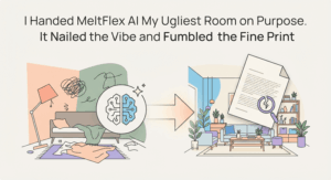 I Handed MeltFlex AI My Ugliest Room on Purpose. It Nailed the Vibe and Fumbled the Fine Print