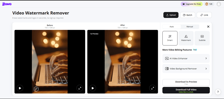 Review and download the logo-free video on your device.