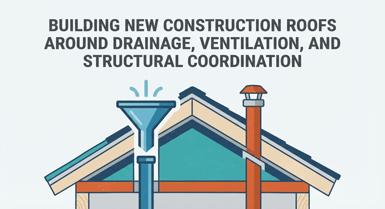 Putting a roof on a new house is not simply a matter of finishing the uppermost part of the building. Long before shingles, tiles, or other roofing materials arrive on site, the roof has already been shaped by the design of the house. Its pitch, framing, valleys, overhangs, drainage routes, ventilation, and penetrations all have to work together. That is one of the biggest advantages of building from the ground up. With a new home, many roofing details can be discussed and adjusted before they become difficult or expensive to change. The framing crew, mechanical contractors, exterior finishers, and roofing team can look at the same plans and identify potential conflicts before the work reaches the later stages. For homeowners and builders working with companies such as Ragan Roofing, bringing roofing considerations into those early conversations can make the construction process easier. A roof should not be treated as a separate project that begins after everything underneath it has already been decided. It is part of the building system and needs to work with the systems around it. Think About Where Rainwater Will Go A roof's shape has a direct effect on how rainwater moves. A straightforward sloped roof usually provides fairly obvious routes toward the eaves. More complicated designs are different. Valleys, dormers, intersecting rooflines, and changes in elevation can bring water from several surfaces into the same area. That is where planning becomes important. Imagine a smaller roof sitting below a much larger section. During heavy rain, the upper roof may send a considerable amount of water toward the lower one. If that relationship was overlooked during design, the drainage detail may become much harder to resolve once framing and exterior finishes are already in place. The same applies to valleys. Their position can be affected by nearby walls, windows, dormers, and changes in roof direction. Reviewing these details while the drawings are still being developed gives builders more freedom. Moving a roof feature on a plan is generally much simpler than changing a finished structure. Make Sure the Framing and Roofing Plans Agree The roof frame is what gives the finished roof its shape and provides the support beneath the roofing materials. Because of that, structural decisions can have a direct effect on roofing details. A small change to a ridge, overhang, valley, or roof slope can alter the way the finished materials need to be installed. Roof edges and transitions also need to provide suitable surfaces for the final roofing system. This is why structural and roofing plans should be considered together. Problems that seem minor on paper can become obvious when roofing materials are installed. Straight courses of roofing do not always hide an irregular edge or an unexpected change in dimensions. A roofing contractor such as Ragan Roofing can be part of those discussions when the roof layout needs to be checked against the structure being built. The goal is straightforward: identify problems while there is still time to correct them without disturbing completed work. Decide How the Attic Will Breathe Roof ventilation is sometimes reduced to a discussion about vents, but the actual process is more involved. For ventilation to work properly, air needs a suitable route through the relevant attic spaces. Intake and exhaust points have to work together, while insulation and framing must not unintentionally block those paths. New homes can present additional challenges because modern designs are not always built around one large, uninterrupted attic. Vaulted ceilings, separate attic compartments, different ceiling heights, and intersecting roof sections can create isolated areas. Air that moves easily through one part of the house may not have the same path available in another. This is why ventilation should be considered alongside the ceiling and insulation plans. Before the attic becomes difficult to access, builders can determine which spaces need ventilation and where the necessary components can be installed. Planning at this stage is much better than waiting until the roof is nearly finished and trying to find somewhere to fit a vent. Locate Roof Penetrations Early A finished roof often has several openings passing through it. Plumbing vents are a common example, but other mechanical systems may also require roof penetrations. Every opening creates a detail that the roofing system needs to accommodate. Its location therefore matters. A penetration placed close to a valley, wall, ridge, or another complicated roof feature can make installation more involved. That does not mean every penetration needs to be moved, but it does mean its position should be known before roofing begins. Avoid Unnecessary Crowding A cluster of penetrations in one small roof area can make the installation more complicated than necessary. It can also make future inspection or repair work less convenient. The different trades involved in construction should communicate before these locations become fixed. Mechanical routing may have several practical requirements, while roofing has its own installation requirements. Finding a workable arrangement early is easier than trying to solve the conflict after the roof deck is complete. It is also worth checking the plans against the actual structure before roofing materials arrive. Construction changes happen. A plumber may route a pipe differently from the original drawing, or framing adjustments may shift a planned location. A final comparison between the plans and the roof itself can catch those changes. Plan Gutters and Downspouts With the Roof Rainwater still has somewhere to go after it leaves the roof. Gutters and downspouts need to be considered in relation to the roof areas feeding them. A long roof edge may collect water from a substantial surface, while valleys and upper roof sections can concentrate runoff into particular locations. Downspout placement also affects the rest of the property. A perfectly reasonable location from a roofing perspective might put water beside a doorway, across a walkway, or too close to an area where it could affect landscaping. Thinking about the complete route—from the roof surface to the final discharge point—helps avoid those problems. New construction provides a useful opportunity to coordinate these details with the exterior design and site layout before everything is finished. Pay Attention to Roof-to-Wall Areas Where a roof meets a wall is often one of the more detailed parts of the roofing system. Dormers, porches, additions, and multi-level homes can create several roof-to-wall transitions. These areas require coordination between the roofing assembly and the exterior wall finish. The order in which the work is completed matters too. If siding or another exterior finish is installed without accounting for the roofing detail, the roofing crew may have limited access later. Conversely, completing a roof detail without considering the final wall finish can leave another contractor with an awkward condition to resolve. This is another area where Ragan Roofing may be included in early construction discussions. When each trade understands the sequence beforehand, there is less need for last-minute adjustments. Think About Future Roof Maintenance A roof may be new today, but it will eventually need to be inspected, maintained, or repaired. That future work is worth considering while the house is still being designed. Complex rooflines, tightly packed equipment, hidden sections, and difficult-to-reach transitions can make routine inspection more challenging. The answer is not necessarily to simplify every architectural feature. Instead, builders should understand what those features mean for future access. Good documentation can help as well. Keeping copies of roofing plans, material information, construction photographs, and records showing where penetrations and important components are located can be valuable years later. The original builder may no longer be involved when a repair is eventually needed. Having that information available gives the next contractor a clearer starting point. Consider the Roof Part of the Entire House A roof does not operate independently. The framing determines its shape. The attic and insulation affect ventilation. Plumbing and mechanical systems create penetrations. Exterior walls influence roof-to-wall details. The roof itself determines where rainwater travels, while gutters and downspouts determine where that water eventually leaves the property. When these decisions are made separately, conflicts are more likely to appear during construction. New construction offers a chance to avoid many of those problems because the different systems can be reviewed before the building reaches the stages where changes become expensive or disruptive. Good coordination will not eliminate every unexpected issue. Real construction projects still involve field measurements, material changes, and adjustments. What early planning can do is reduce the number of avoidable surprises. A well-coordinated roof begins with more than the roofing material. It starts with the relationship between the roof and everything around it. When drainage, framing, ventilation, penetrations, exterior finishes, and future access are considered together, the finished roof has a much better chance of functioning as an integrated part of the home from the day construction is completed.