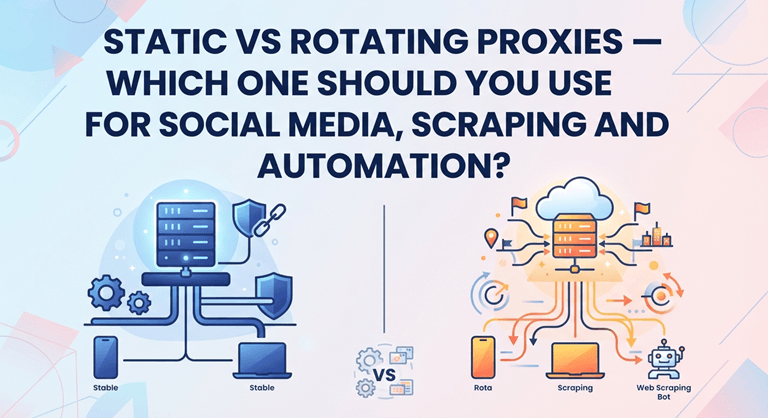 Static vs rotating proxies — which one should you use for social media, scraping and automation