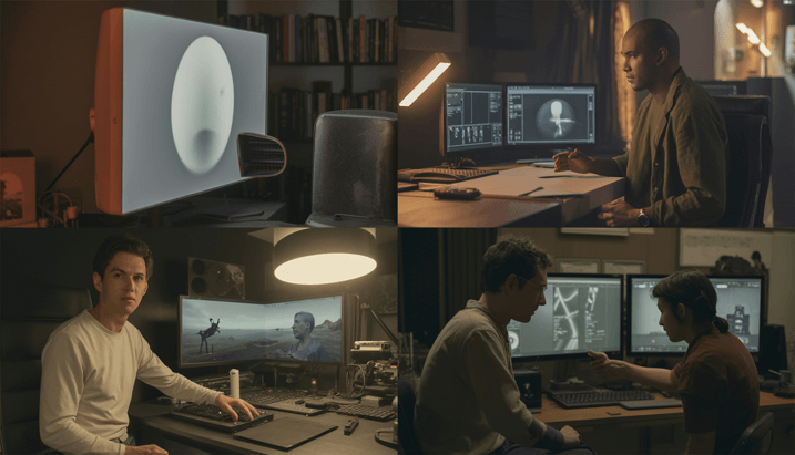Animators working on different renders.