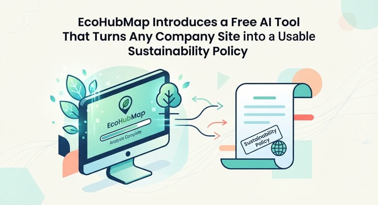 EcoHubMap Introduces a Free AI Tool That Turns Any Company Site into a Usable Sustainability Policy