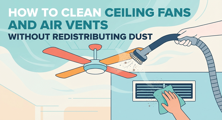 How to Clean Ceiling Fans and Air Vents Without Redistributing Dust