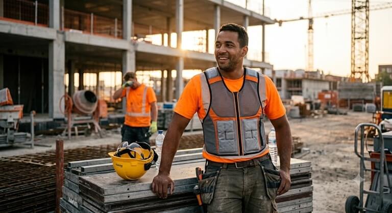 Long Workdays on Construction Sites A Cooling Vest Improves Comfort and Productivity