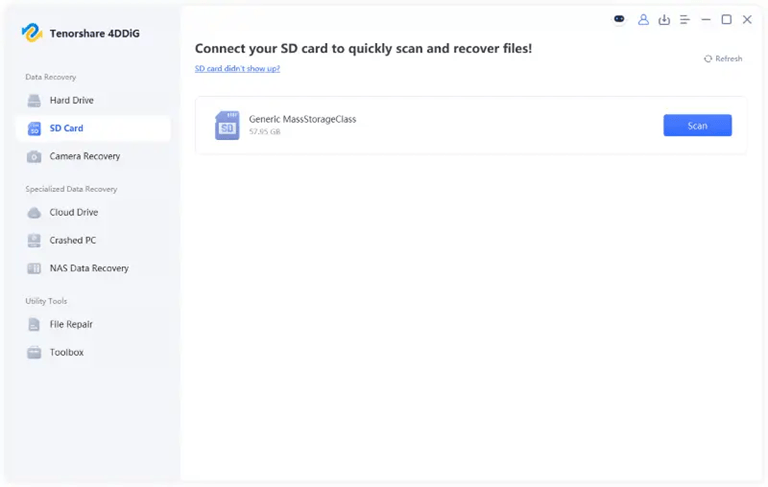 Scan the SD Card with 4DDiG Data Recovery