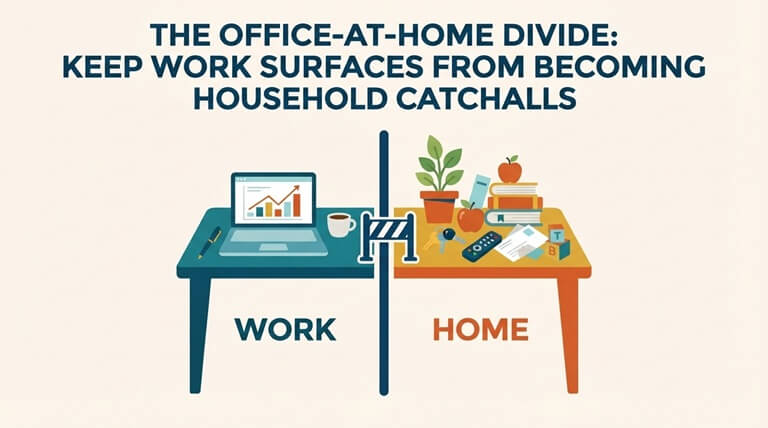 The Office-at-Home Divide Keep Work Surfaces From Becoming Household Catchalls