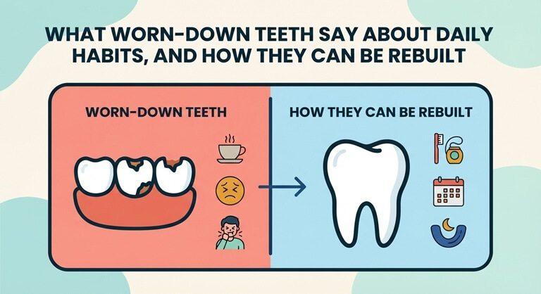 What Worn-Down Teeth Say About Daily Habits, and How They Can Be Rebuilt