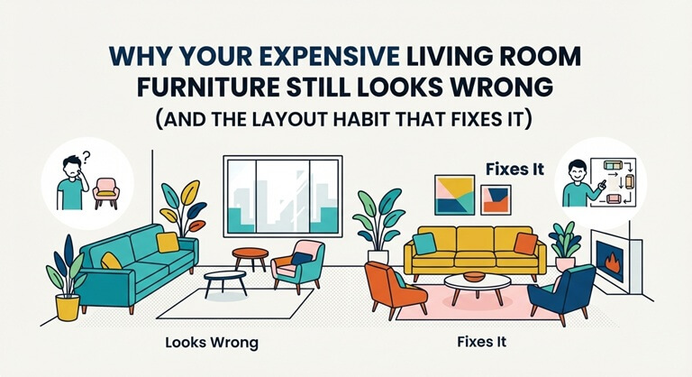 Why Your Expensive Living Room Furniture Still Looks Wrong (And the Layout Habit That Fixes It)
