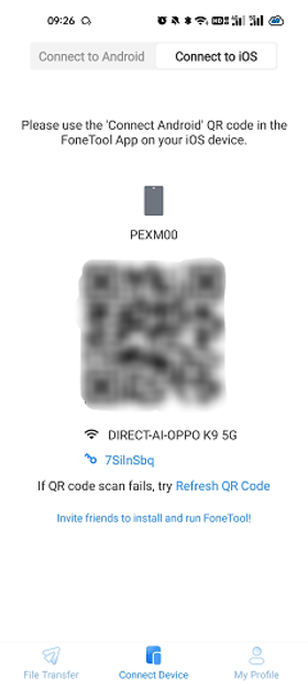 use your iPhone to scan this QR code to establish a direct wireless connection