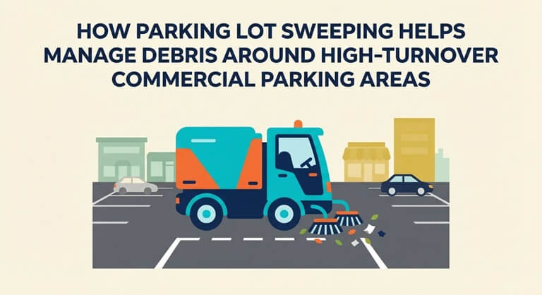 How Parking Lot Sweeping Helps Manage Debris Around High-Turnover Commercial Parking Areas