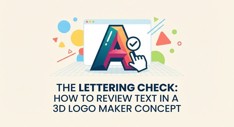 The Lettering Check How to Review Text in a 3D Logo Maker Concept