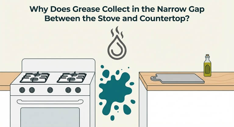 Why Does Grease Collect in the Narrow Gap Between the Stove and Countertop